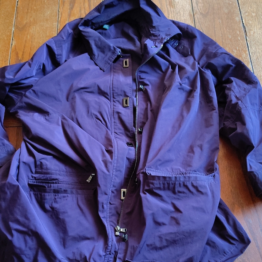 Purple Hooded Windbreaker Jacket